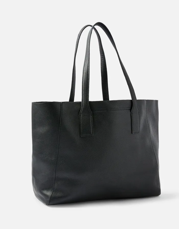 Accessorize Melinda Large Leather Shopper Black Women Leather Bags