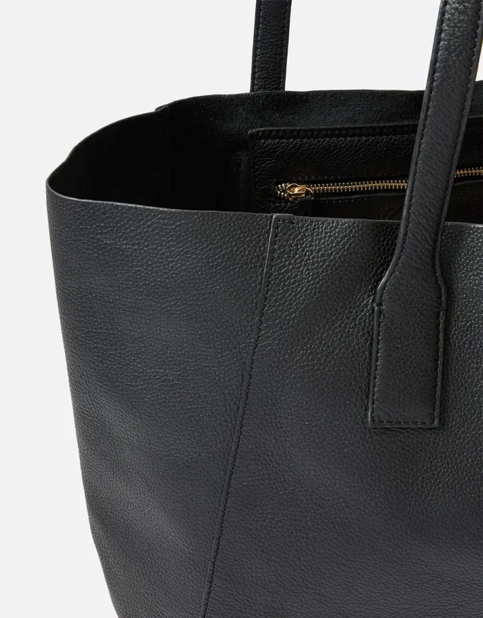 Accessorize Melinda Large Leather Shopper Black Women Leather Bags