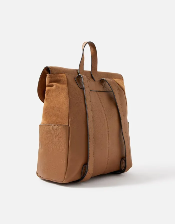 Accessorize Melody Leather Backpack Tan Tan Women Leather Bags