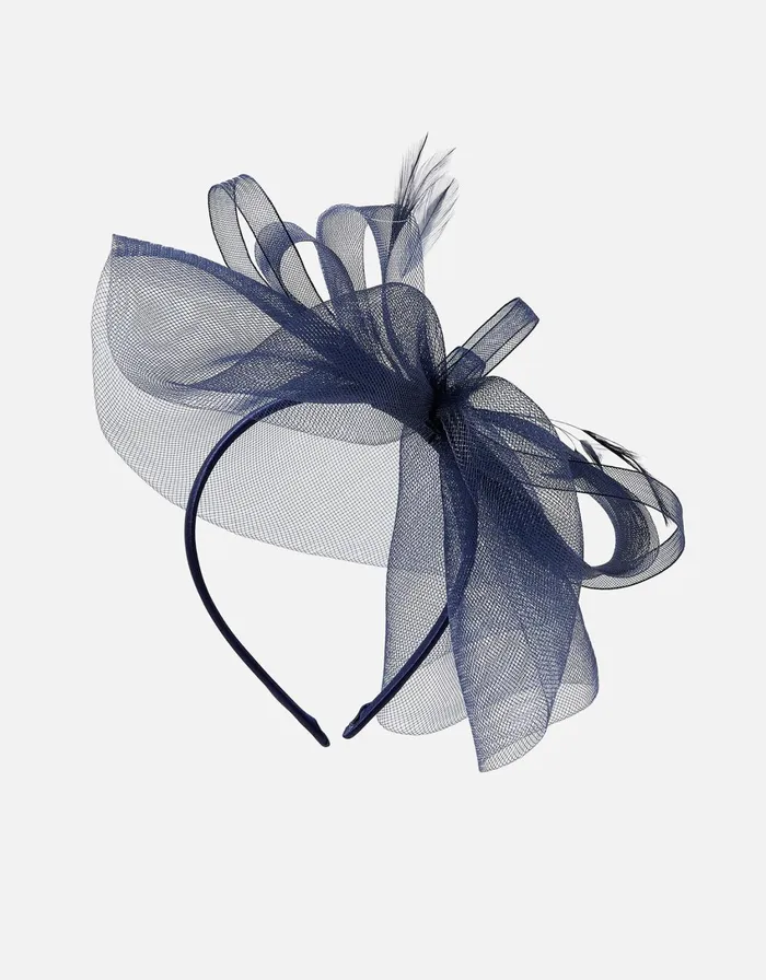 Accessorize Mia Oversized Bow Fascinator Blue Navy Women Hats