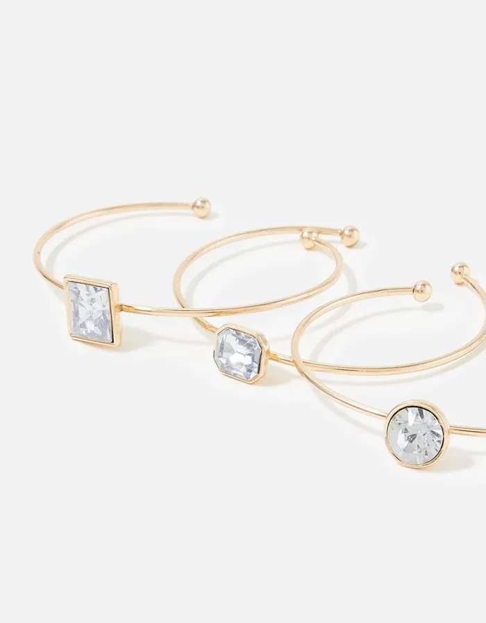 Accessorize Mixed Shape Bangle Set Women Bracelets