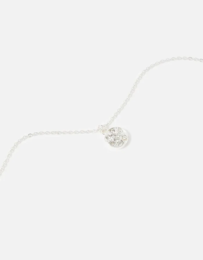 Accessorize Pave Circle Pendant Necklace Women Necklaces
