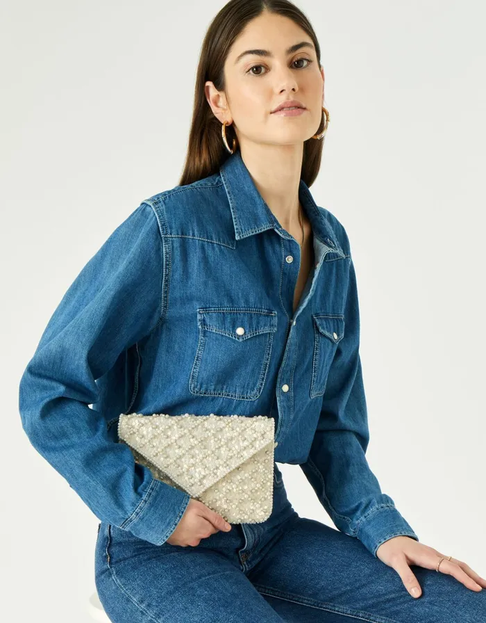 Accessorize Pearl Beaded Clutch Bag Women Clutch Bags