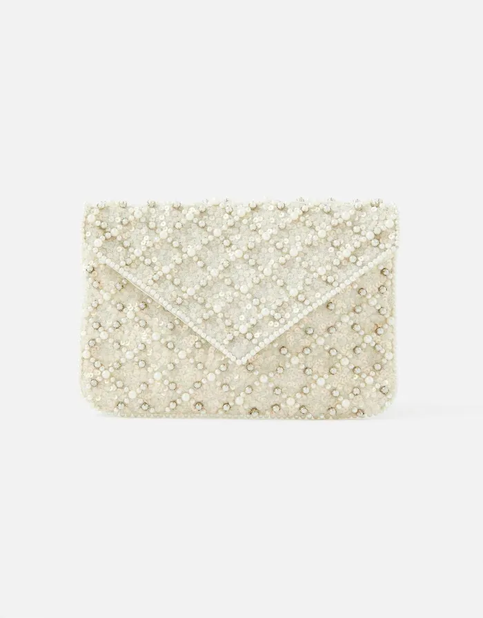 Accessorize Pearl Beaded Clutch Bag Women Clutch Bags