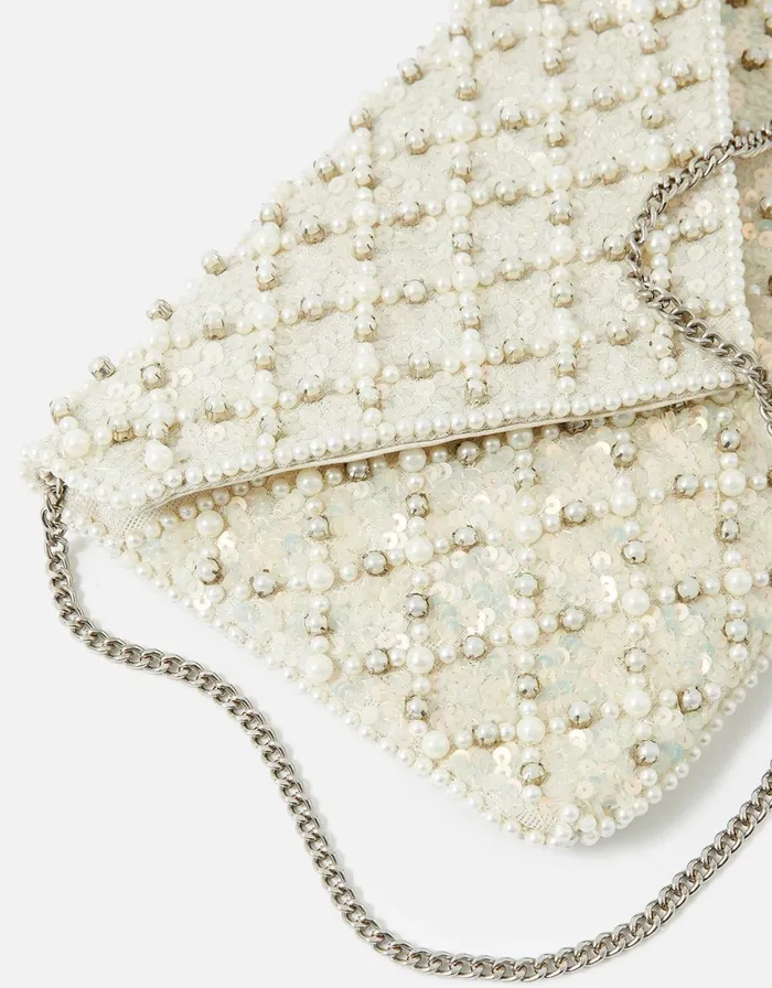 Accessorize Pearl Beaded Clutch Bag Women Clutch Bags