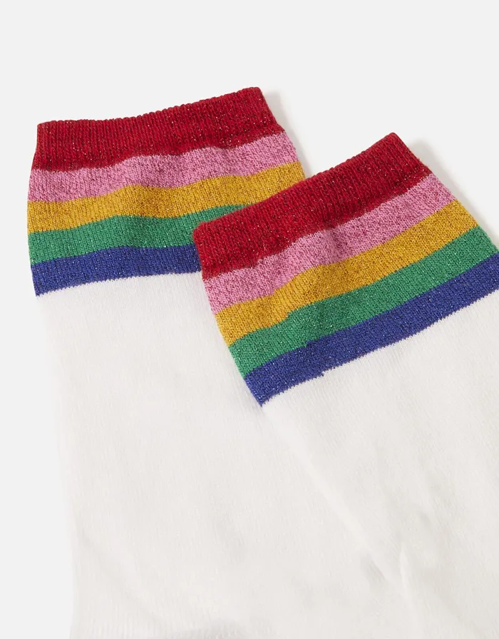 Accessorize Rainbow Sparkle Sports Socks Women Socks and Tights