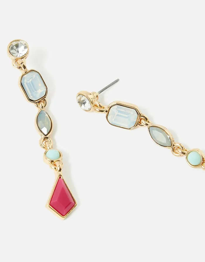 Accessorize Romantic Ramble Eclectic Stone Long Drop Earrings Women Earrings