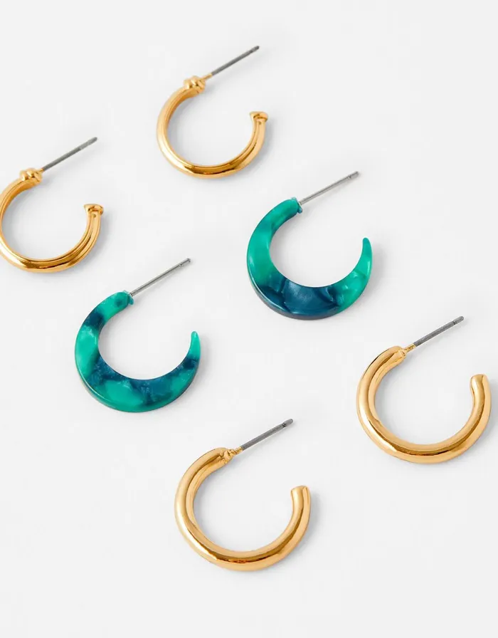 Accessorize Small Tort And Simple Hoop Set Women Earrings