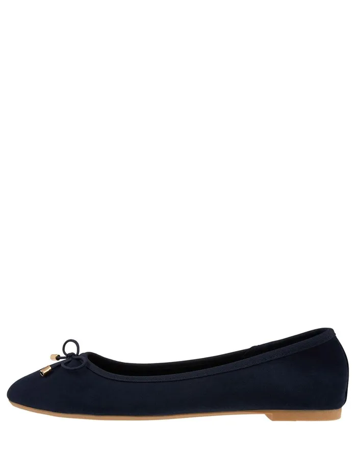 Accessorize Sophia Bow Detail Ballerina Flats Blue Navy Women Flat Shoes