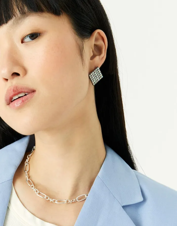 Accessorize Statement Square Stud Earrings Women Earrings