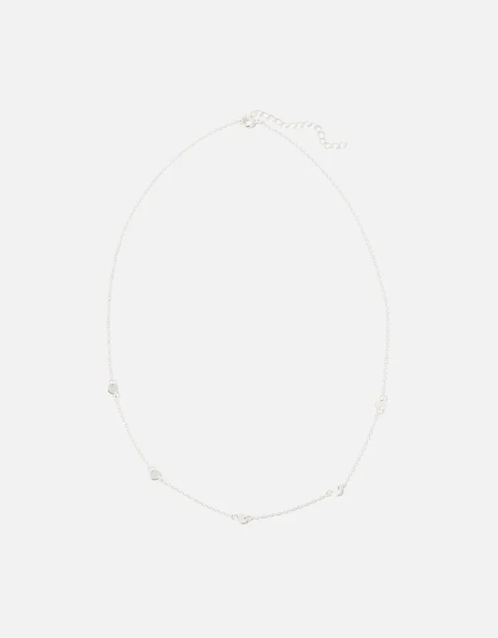 Accessorize Sterling Silver Disc Station Necklace Women Necklaces