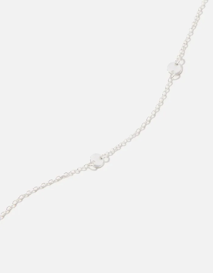 Accessorize Sterling Silver Disc Station Necklace Women Necklaces