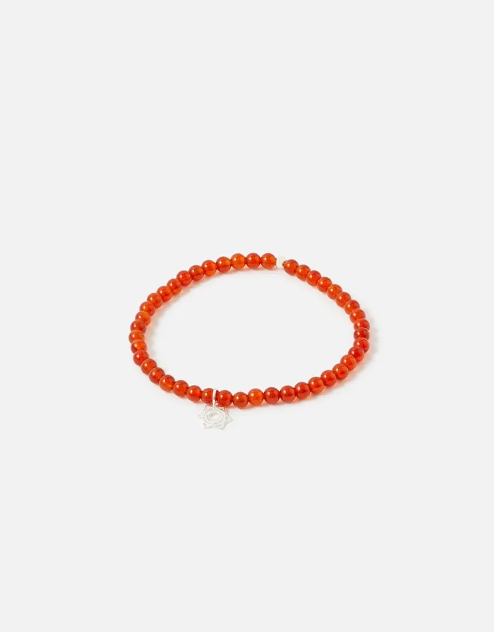 Accessorize Sterling Silver Sacral Chakra Bracelet With Carnelian Women Bracelets
