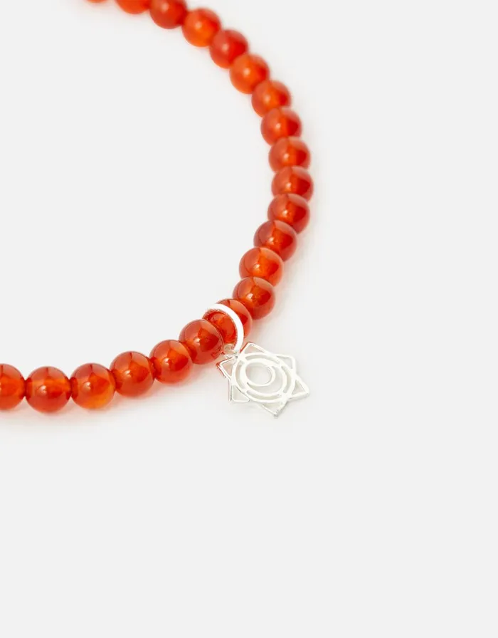 Accessorize Sterling Silver Sacral Chakra Bracelet With Carnelian Women Bracelets