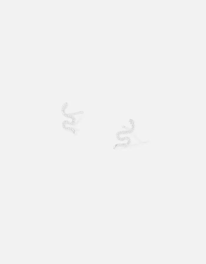 Accessorize Sterling Silver Snake Studs Women Earrings