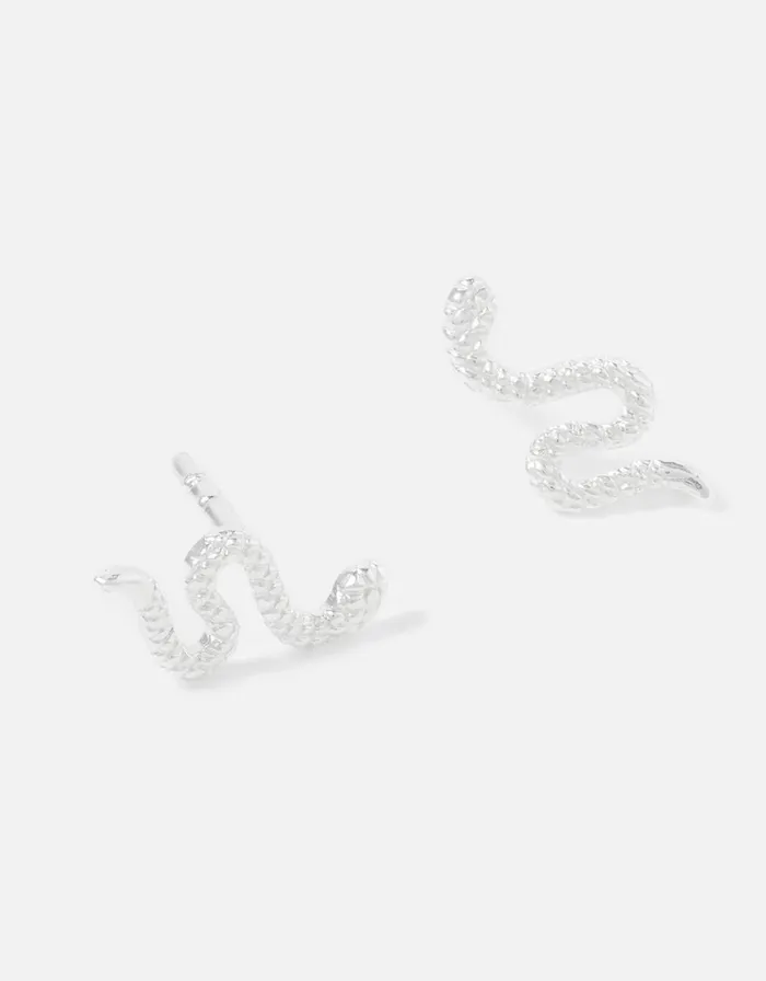 Accessorize Sterling Silver Snake Studs Women Earrings