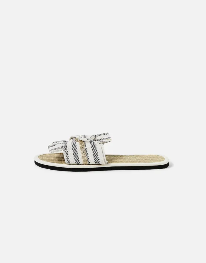 Accessorize Stripe Perth Seagrass Sliders Multi Darksmulti Women Sandals and Flip Flops