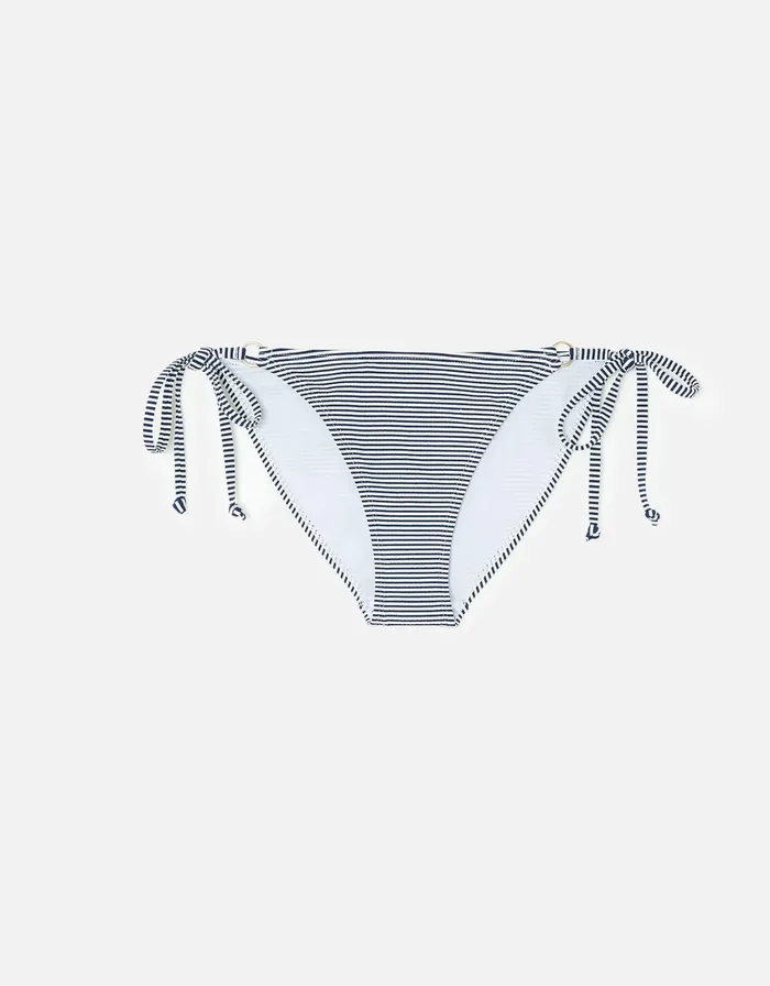 Accessorize Stripe Triangle String Bikini Bottoms Blue Navy Women Bikinis