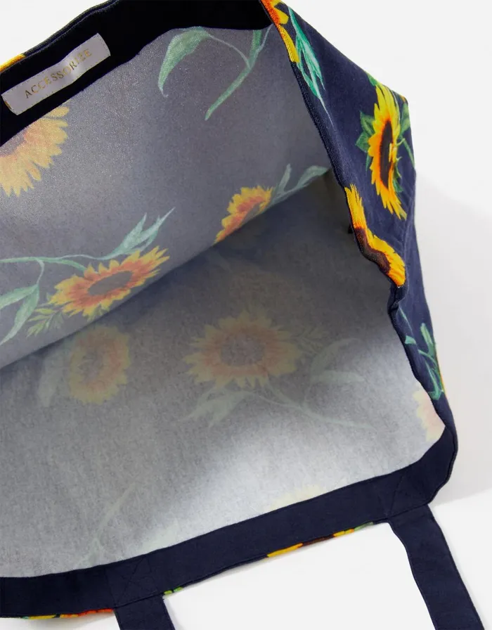 Accessorize Sunflower Canvas Shopper Bag Women Tote and Shopper Bags