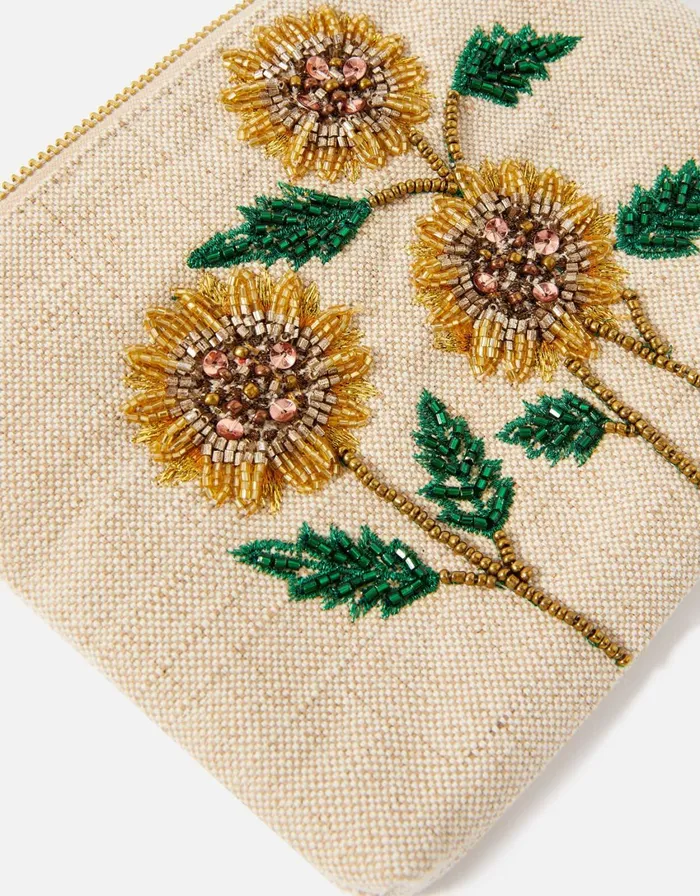 Accessorize Sunflower Embellished Pouch Women Purses and Wallets