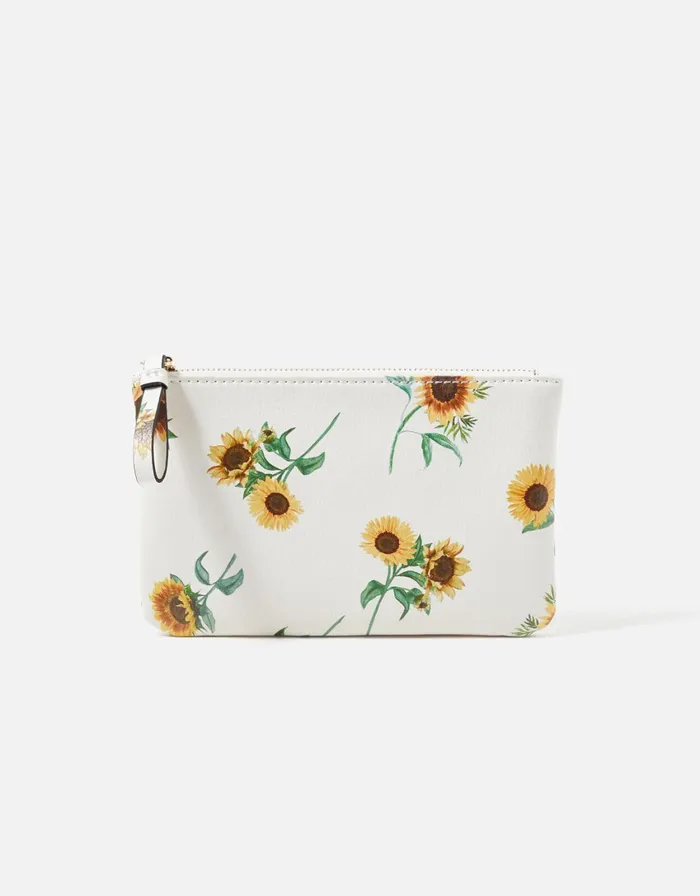 Accessorize Sunflower Print Coin Purse Women Vegan Bags Backpacks and Purses