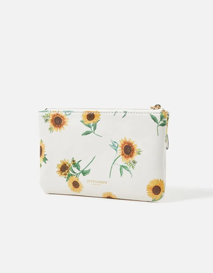 Accessorize Sunflower Print Coin Purse Women Vegan Bags Backpacks and Purses