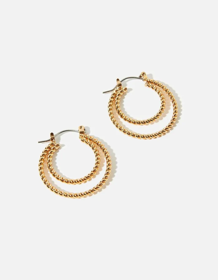 Accessorize Twisted Double Hoop Earrings Women Earrings