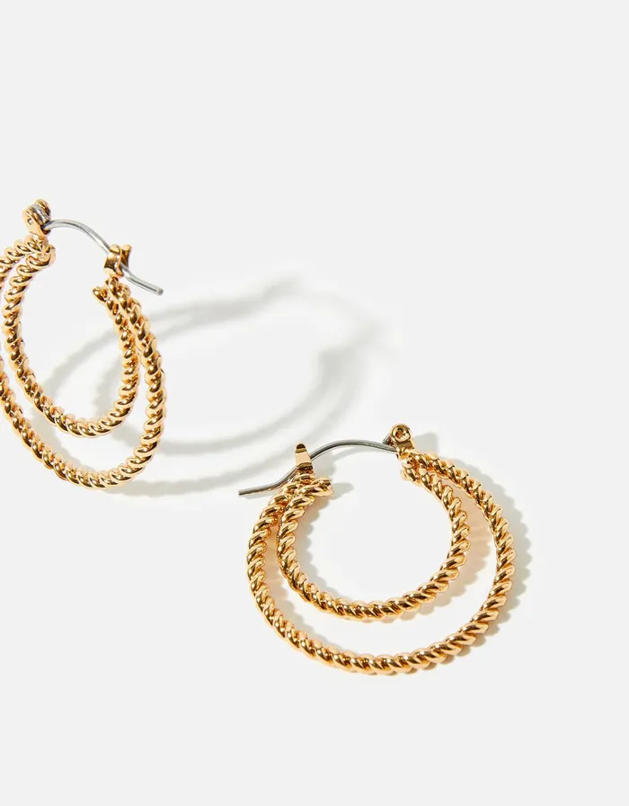 Accessorize Twisted Double Hoop Earrings Women Earrings
