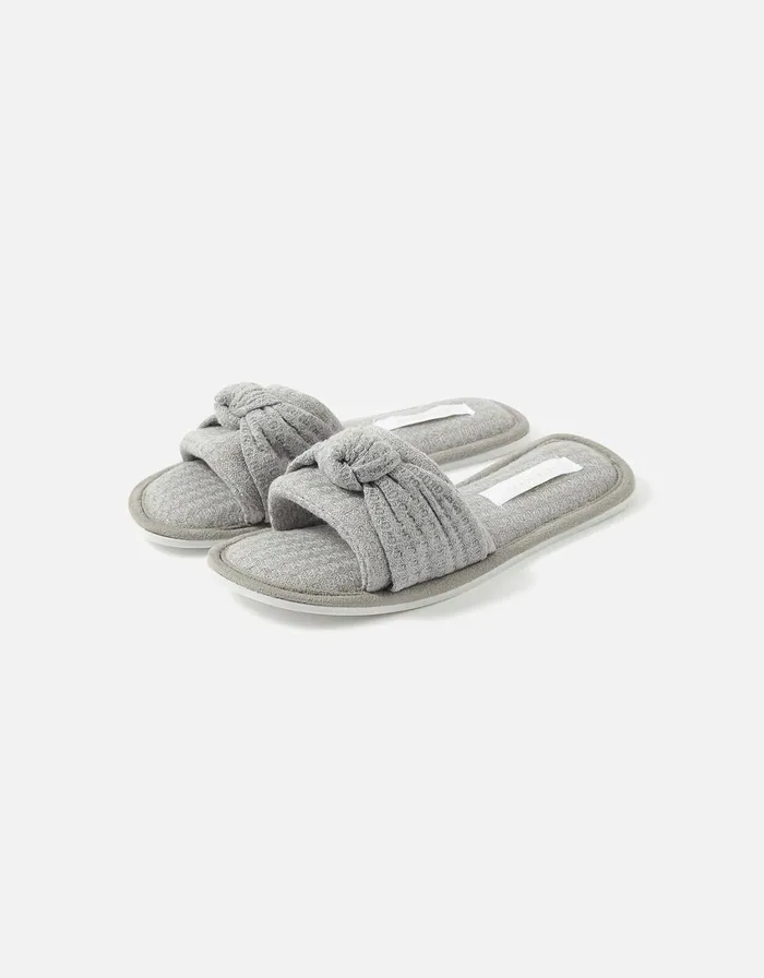 Accessorize Waffle Twist Mules Grey Grey Women Slippers