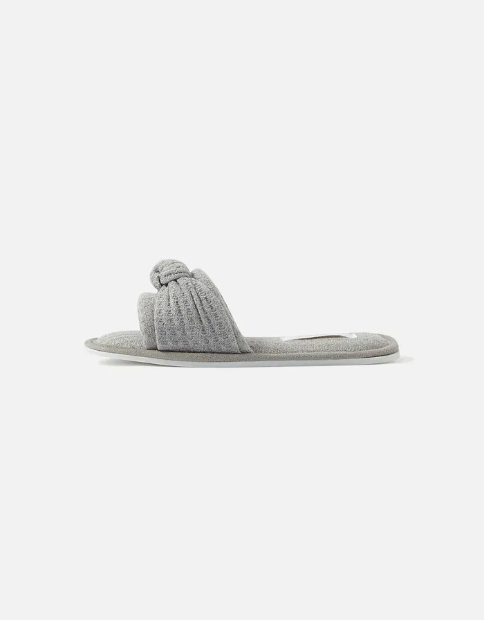 Accessorize Waffle Twist Mules Grey Grey Women Slippers