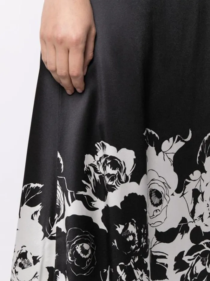Adam Lippes Dresses and Jumpsuits Cami Dress With Ties In Printed Silk Charmeuse Black Floral 8211 Women