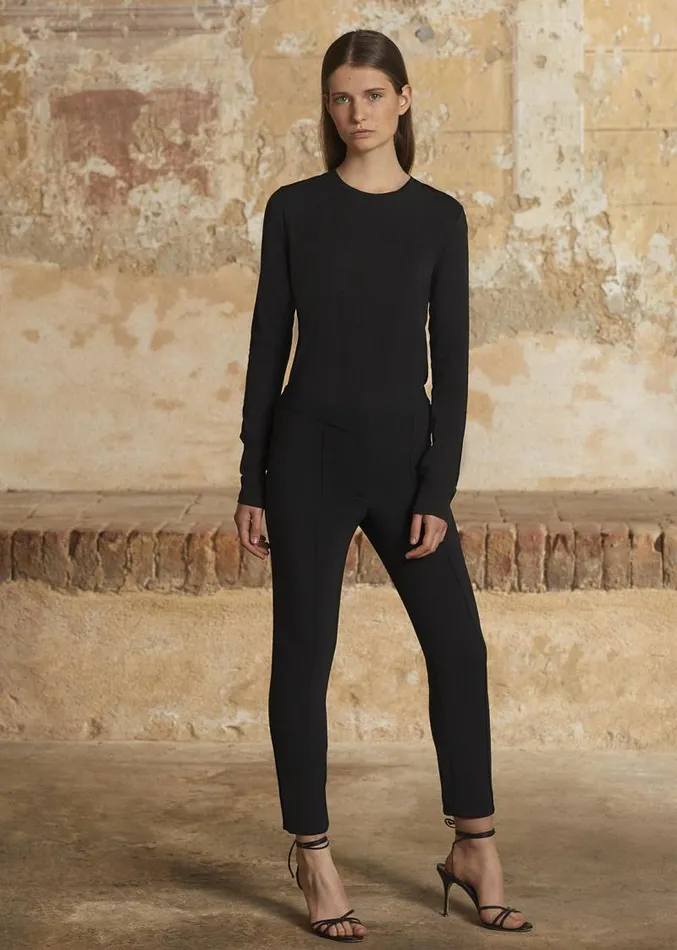 Adam Lippes Pants Cigarette Pant In Stretch Cady Black 8211 Women