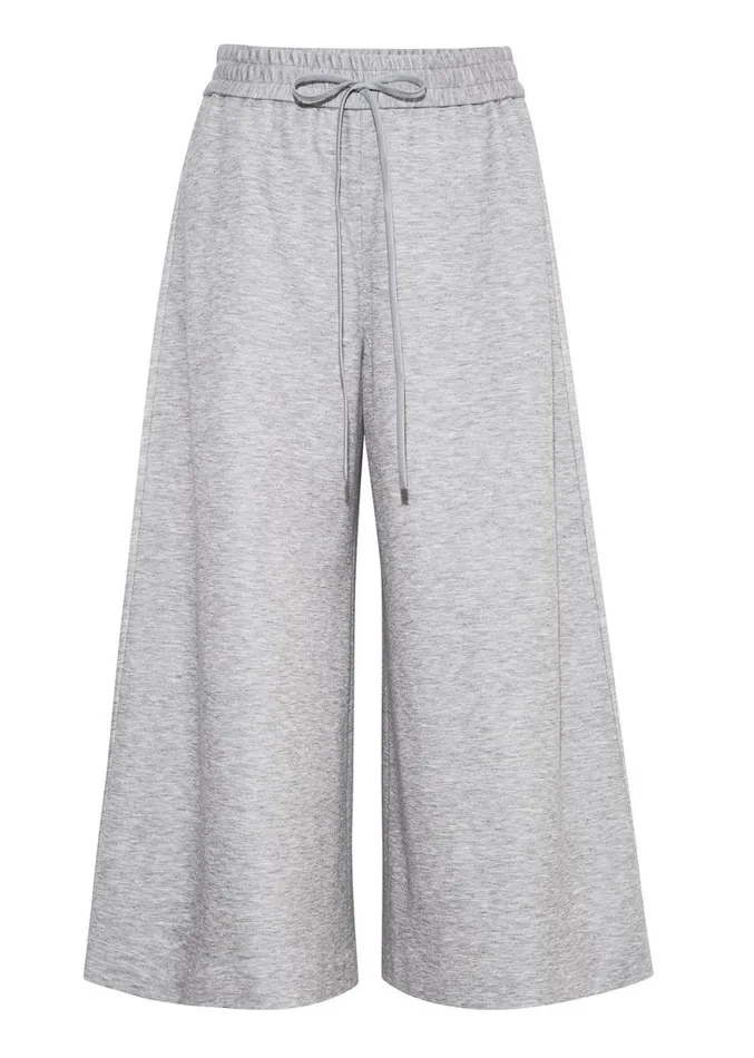 Adam Lippes Pants WideLeg Culotte In Luxe Jersey Heather Grey 8211 Women