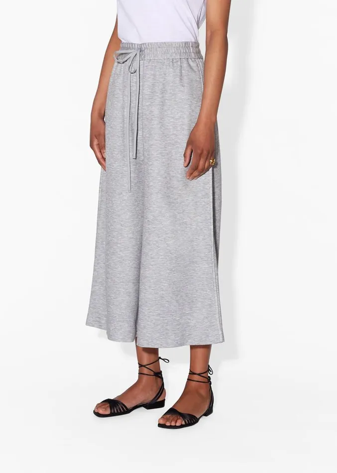 Adam Lippes Pants WideLeg Culotte In Luxe Jersey Heather Grey 8211 Women