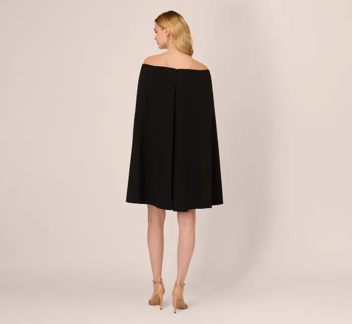 Adrianna Papell Day Dresses Off The Shoulder Cape Dress In Black 8211 Women