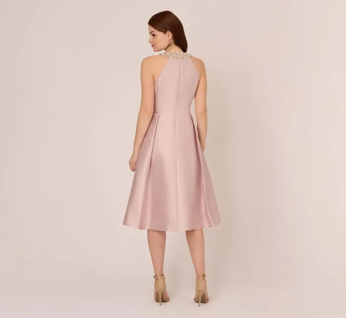 Adrianna Papell Wedding Guest Dresses Mikado Short Party Dress In Bellini 8211 Women