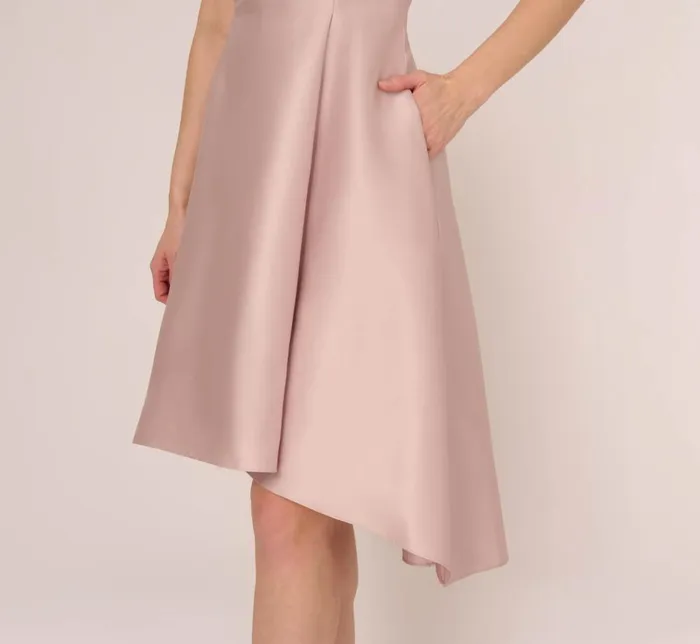 Adrianna Papell Wedding Guest Dresses Mikado Short Party Dress In Bellini 8211 Women