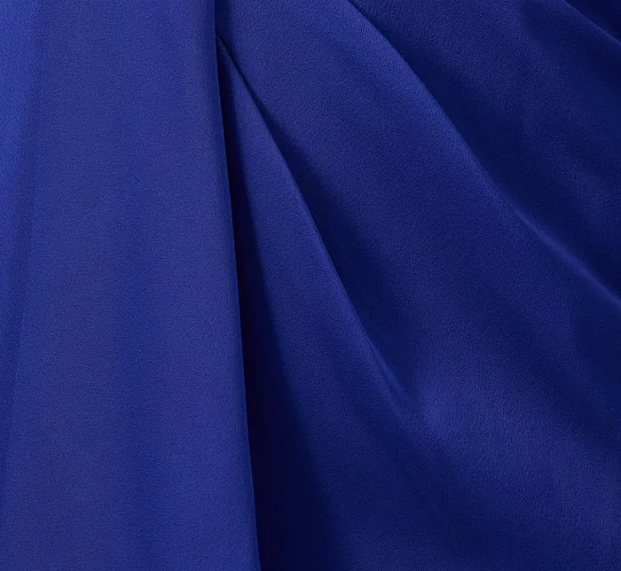 Adrianna Papell Wedding Guest Dresses OneShoulder Satin Draped Sheath Dress With Crepe Back And Cape In Royal Sapphire 8211 Women
