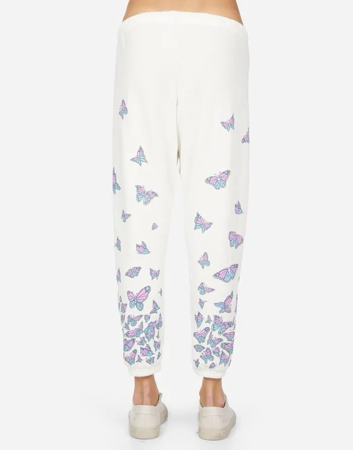 Alana Color Butterfly Skull Burst Milk Women039s Lauren Moshi Crop Sweatpants