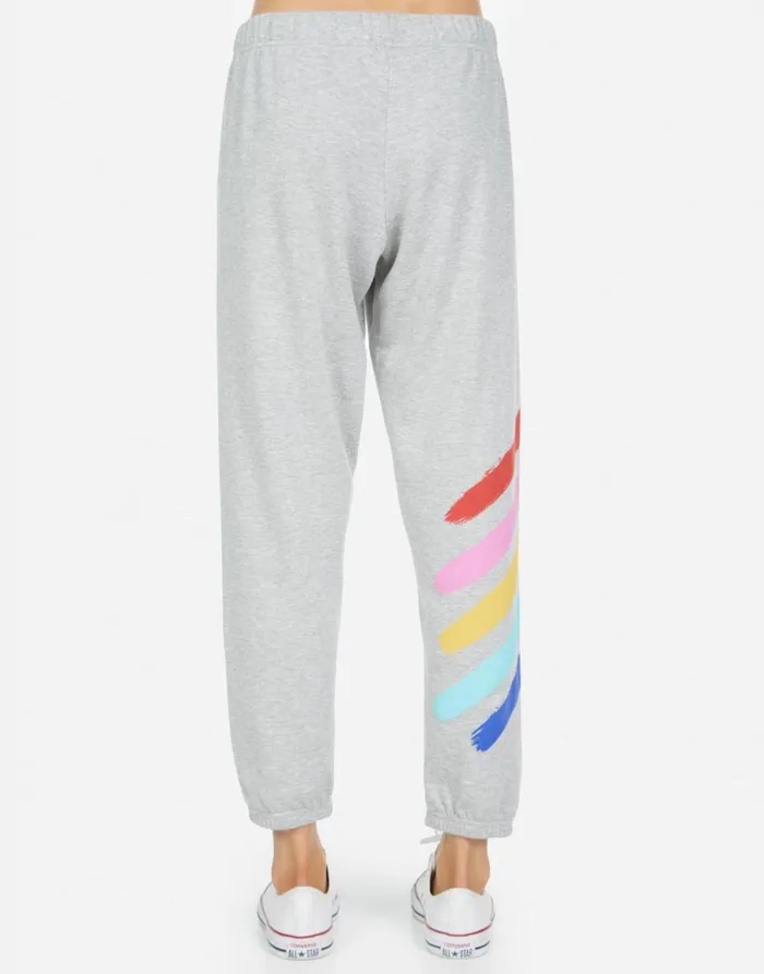 Alana Painted Evil Eye Heather Grey Women039s Lauren Moshi Crop Sweatpants