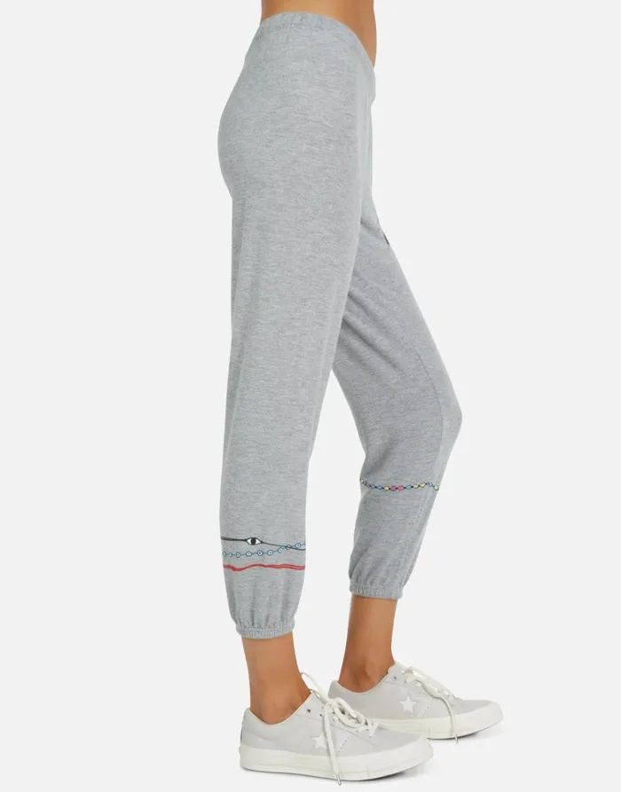 Alana Prayer Hands Heather Grey Women039s Lauren Moshi Crop Sweatpants