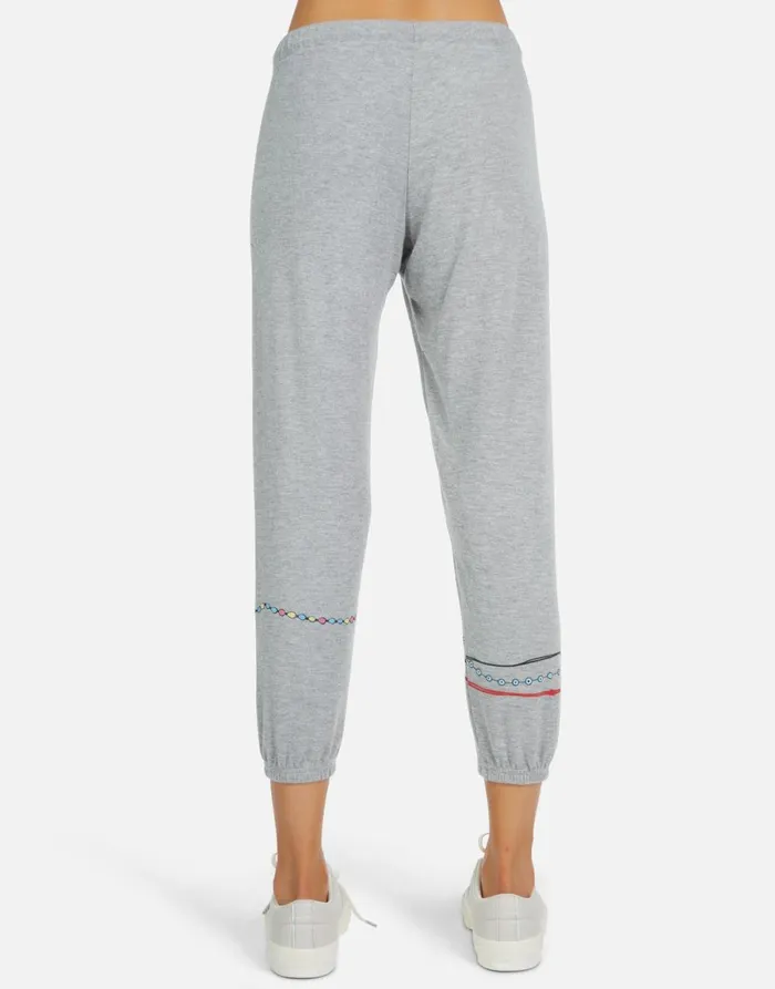 Alana Prayer Hands Heather Grey Women039s Lauren Moshi Crop Sweatpants