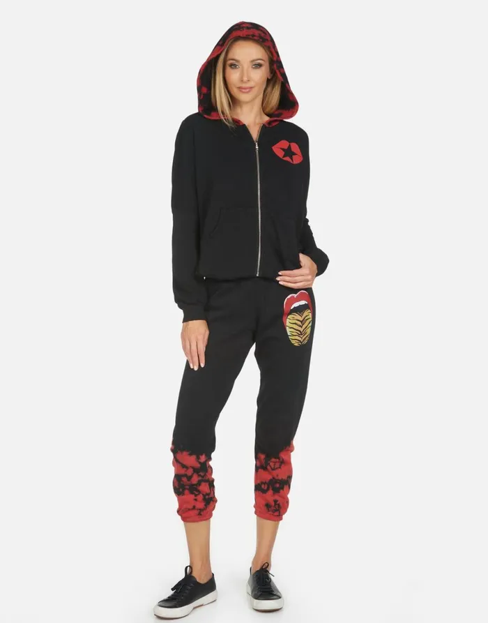 Alana Tiger Tongue Black Women039s Lauren Moshi Crop Sweatpants