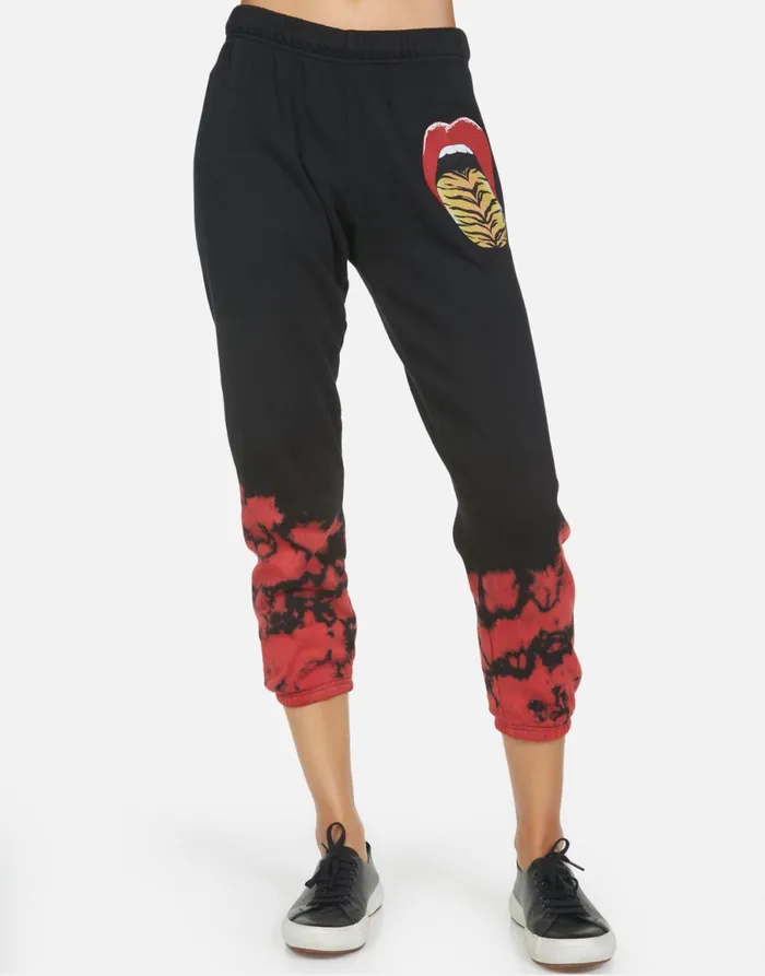 Alana Tiger Tongue Black Women039s Lauren Moshi Crop Sweatpants