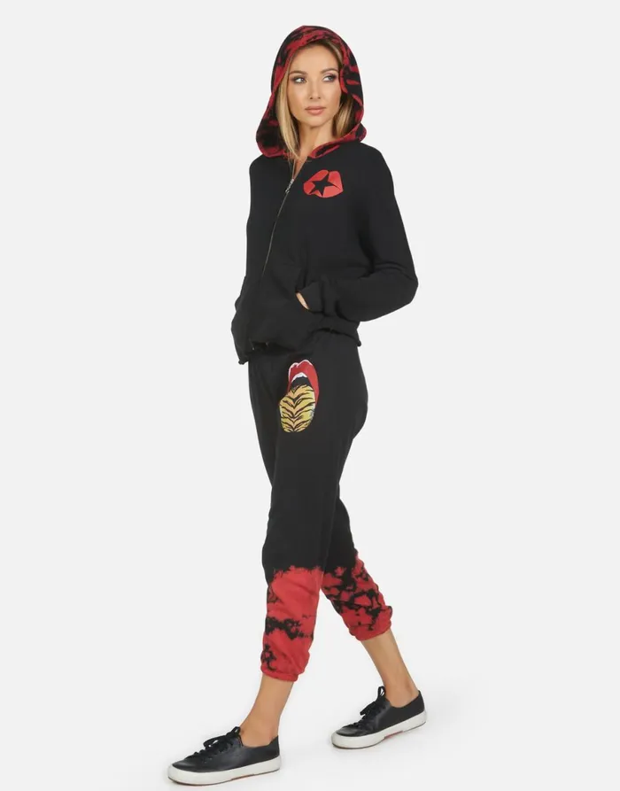 Alana Tiger Tongue Black Women039s Lauren Moshi Crop Sweatpants