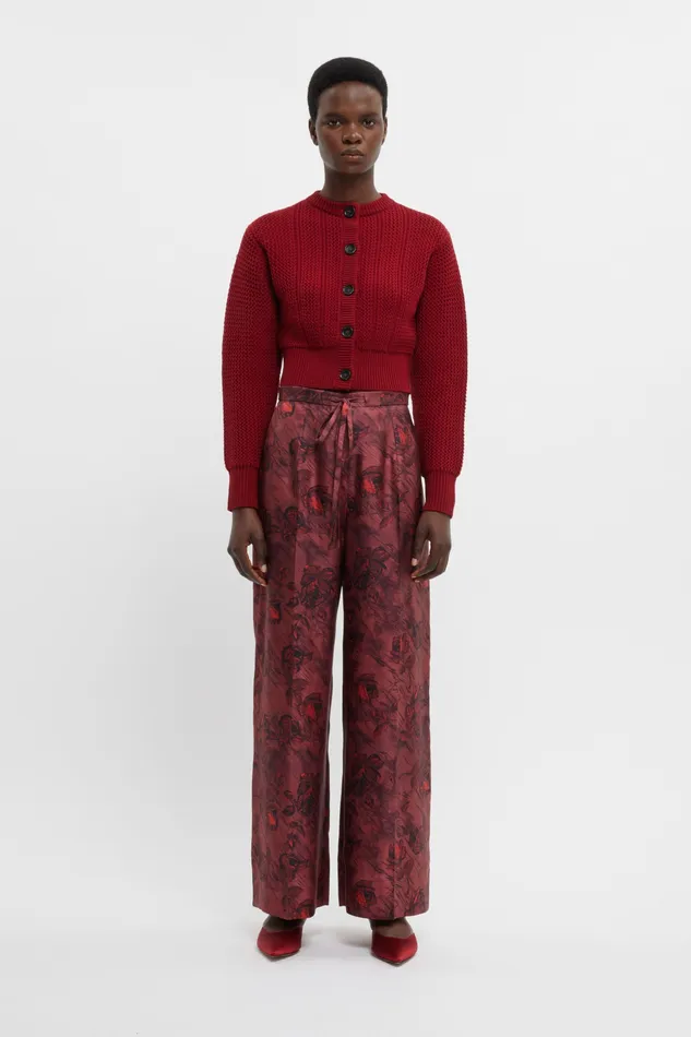 Albert Knit In Deep Red Cashfeel Knitwear Emilia Wickstead Women