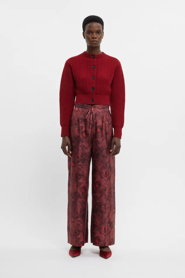 Albert Knit In Deep Red Cashfeel Knitwear Emilia Wickstead Women Albert Knit In Deep Red Cashfeel Knitwear Emilia Wickstead Women