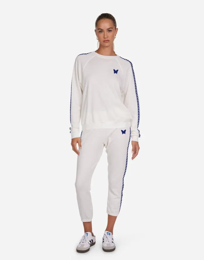 Anela Butterfly Happyface Milk Women039s Lauren Moshi Long Sleeve