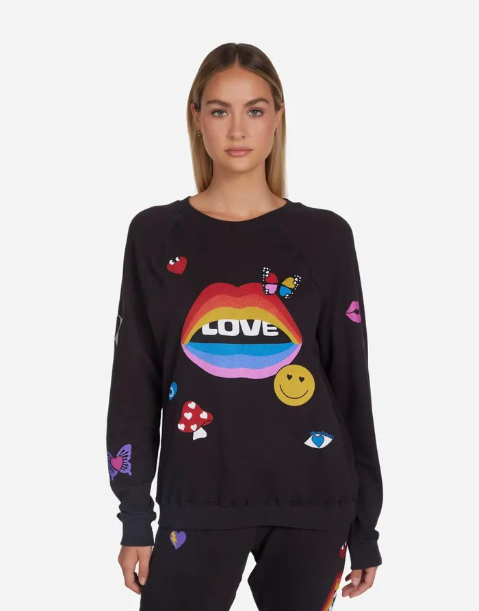 Anela Love Collage Onyx Women039s Lauren Moshi Long Sleeve