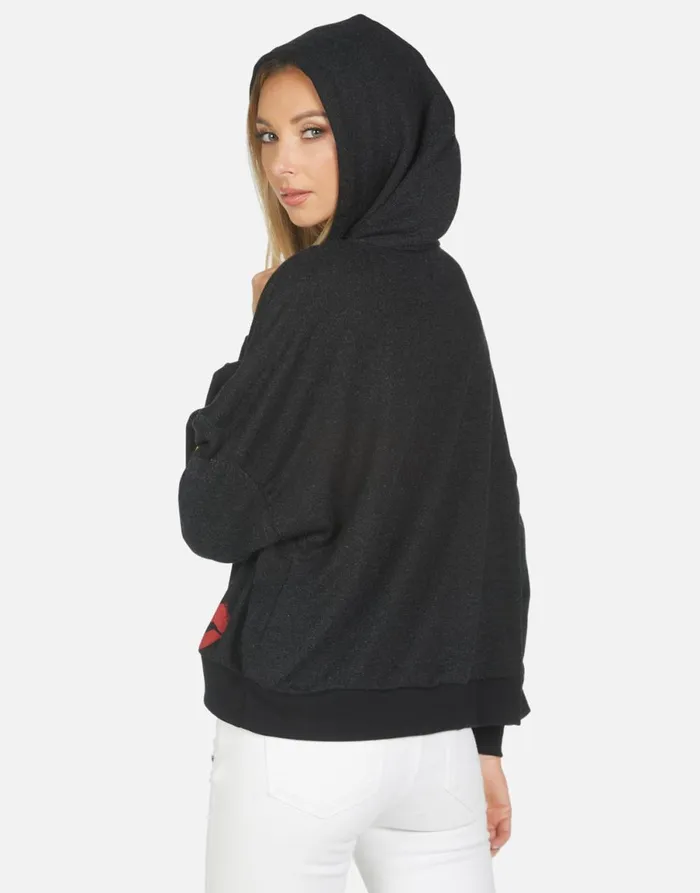 Anissa Peace Love Stripe Black Women039s Lauren Moshi Hoodies
